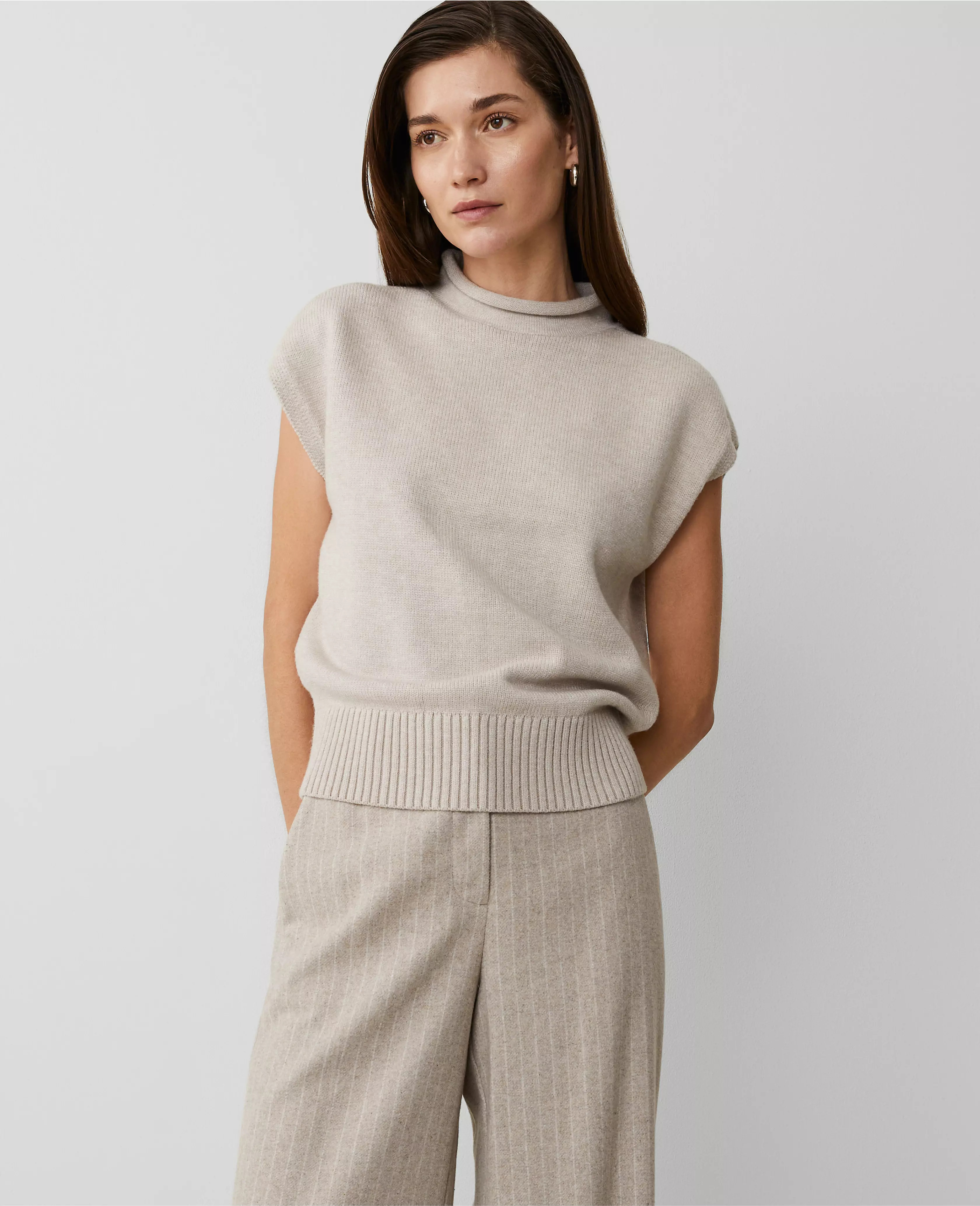 Roll Neck Relaxed Vest | Ann Taylor (US)