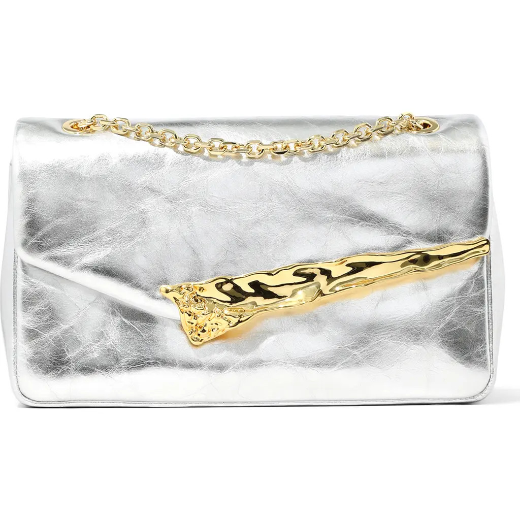 Alexis Bittar The Angular Leather Shoulder Bag in Silver at Nordstrom | Nordstrom