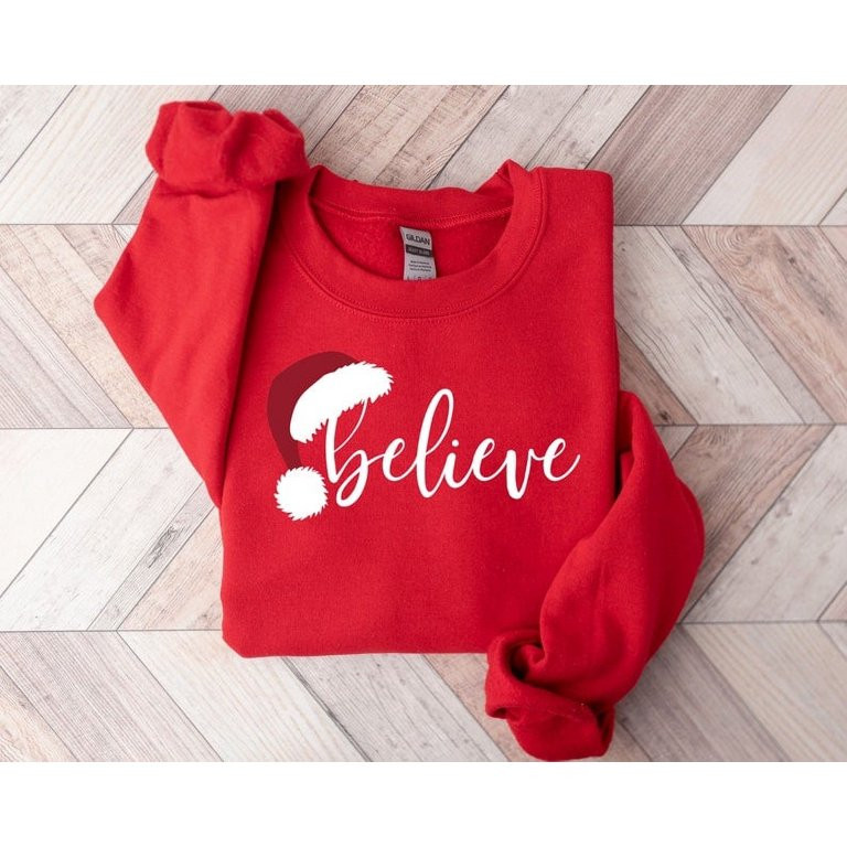 holiday sweatshirt, Believe Christmas Sweatshirt, Christmas Sweatshirt, Christmas Family Shirt, C... | Walmart (US)