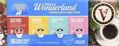 Victor Allen's Coffee Winter Wonderland 96ct Flavored Variety Pack (Peppermint Bark, Cinnamon Bun... | Amazon (US)