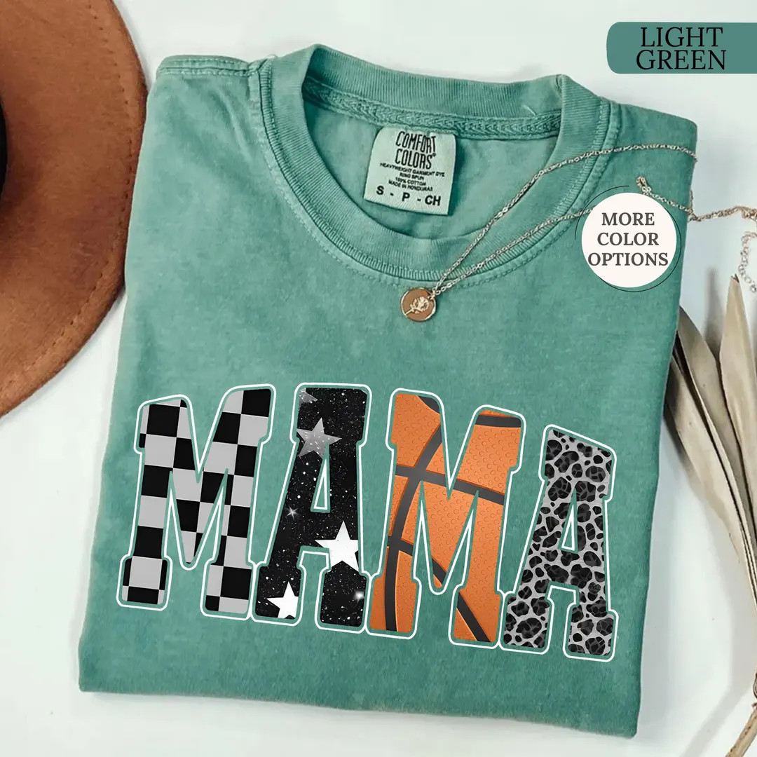Comfort Colors® Basketball Mama Shirt, Basketball Checkered Tee, Basketball Mom Gift, Game Day S... | Etsy (US)