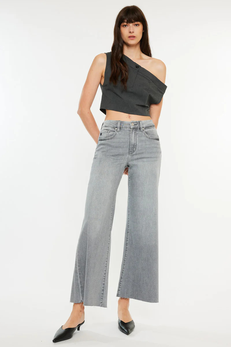 Bada High Rise Cropped Palazzo Jeans | Kancan USA