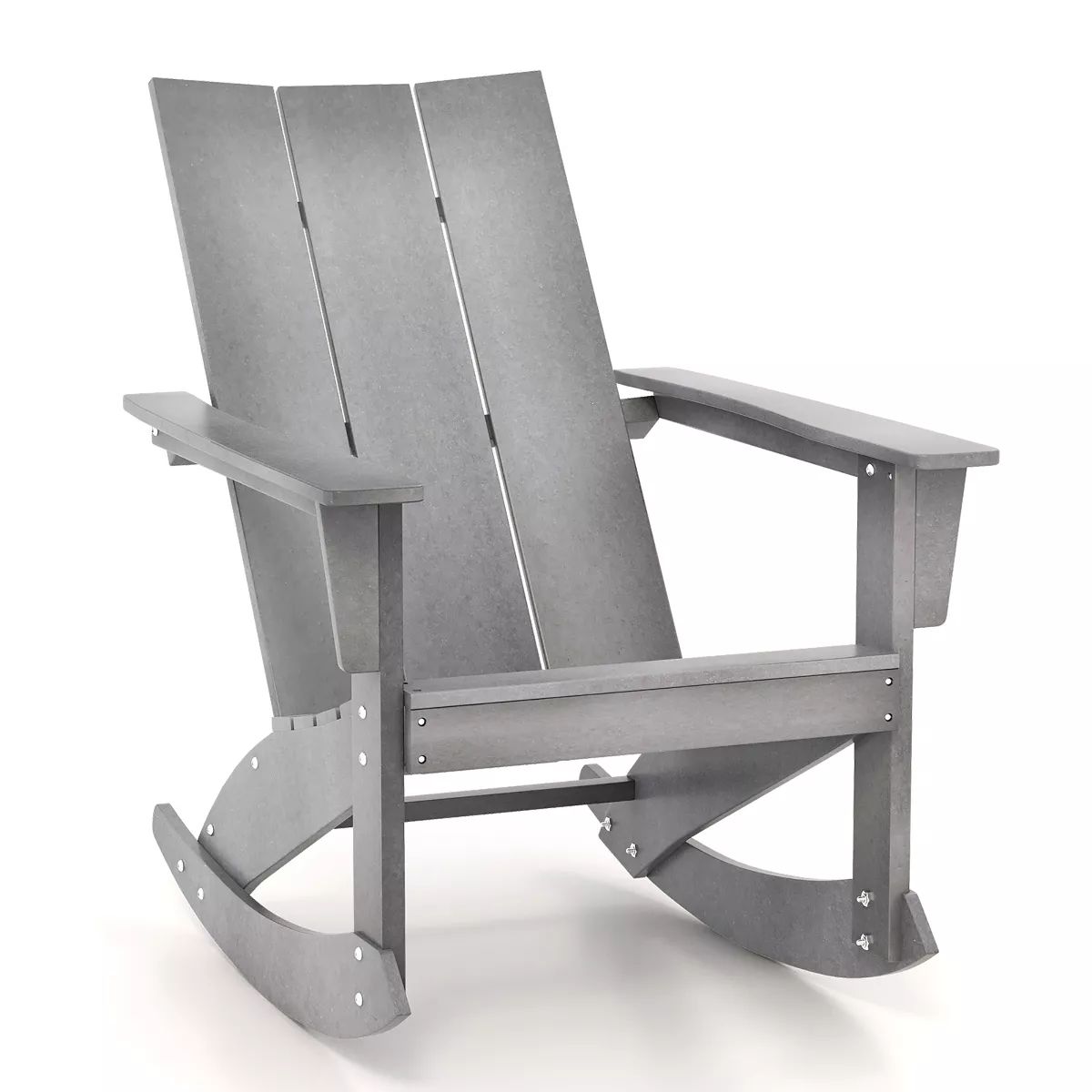 Costway Patio Adirondack Rocking Chair All Weather HDPE Porch Rocker 330lbs Grey Outdoor | Target