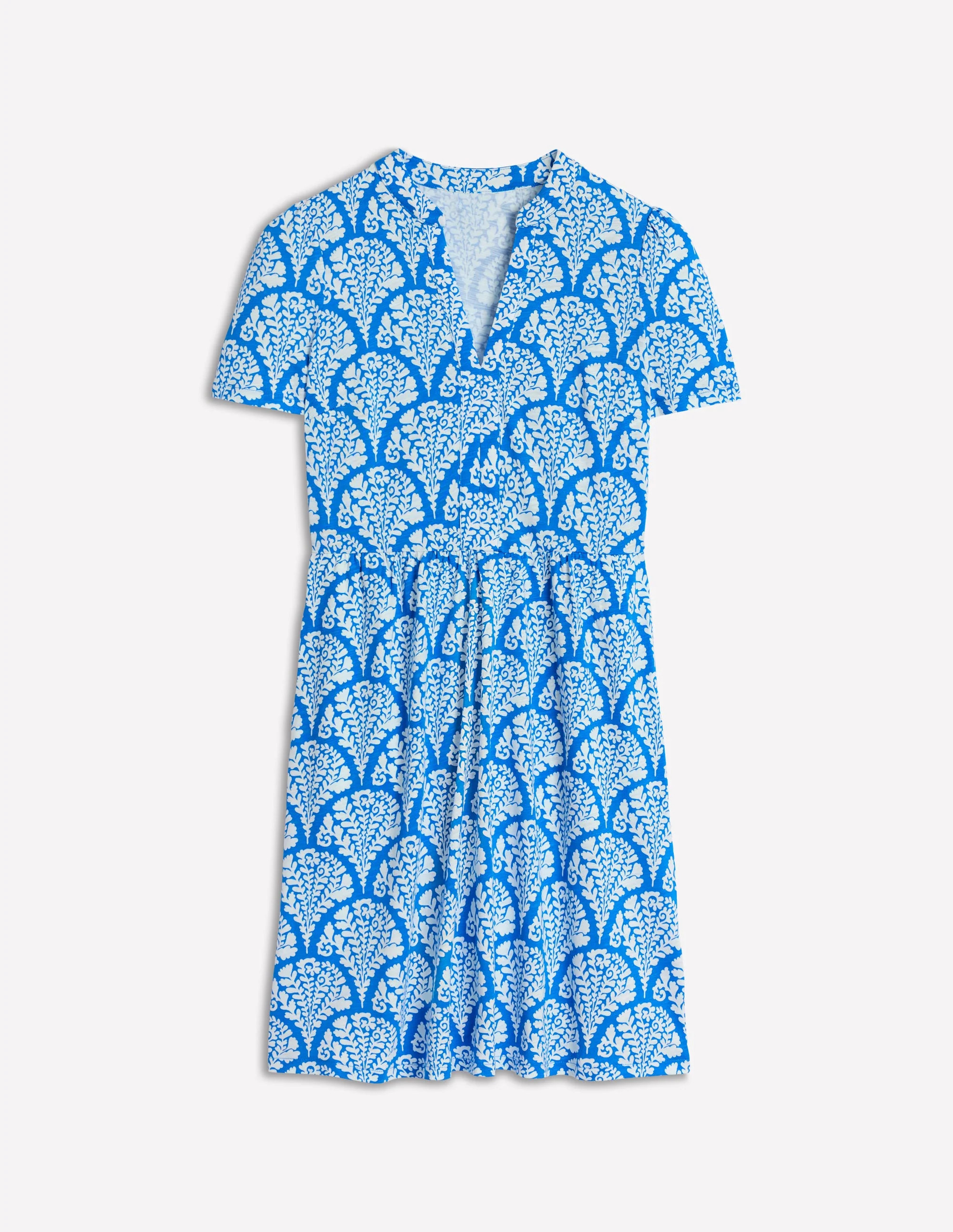 Naomi Short Sleeve Dress-Cerulean Blue, Blossomy | Boden UK