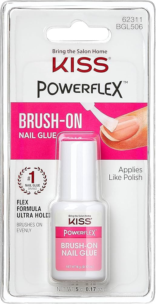 KISS PowerFlex Brush-On Nail Glue for Press On Nails, Ultra Hold Flex Formula Nail Adhesive, Incl... | Amazon (US)