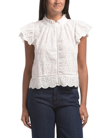 Embroidered Short Sleeve Top | TJ Maxx