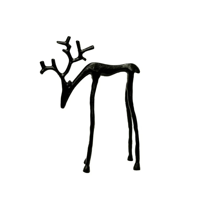 Black Metal Deer Christmas Tabletop Decor, 10 in, by Holiday Time | Walmart (US)