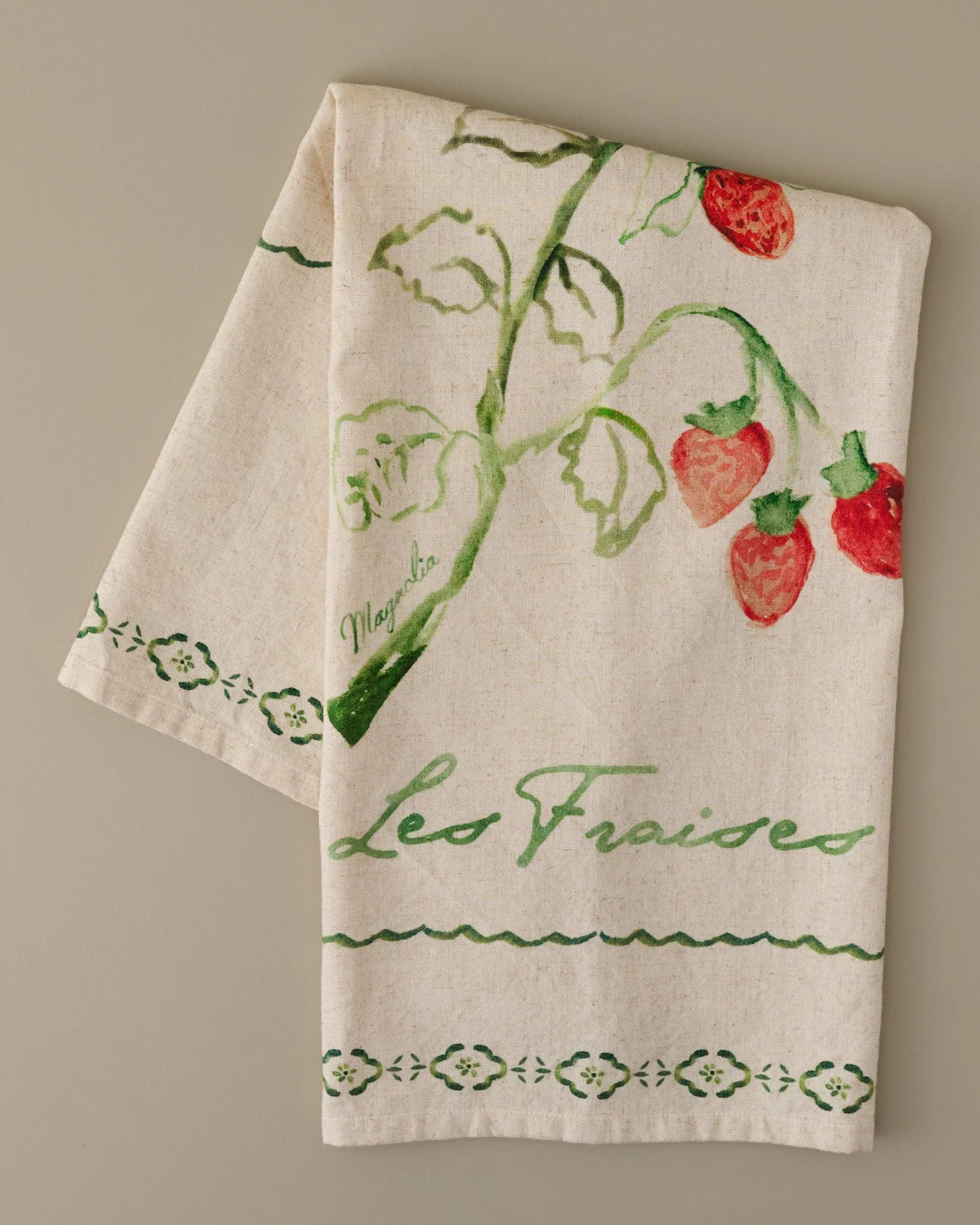 Les Fraises Printed Tea Towel | Magnolia