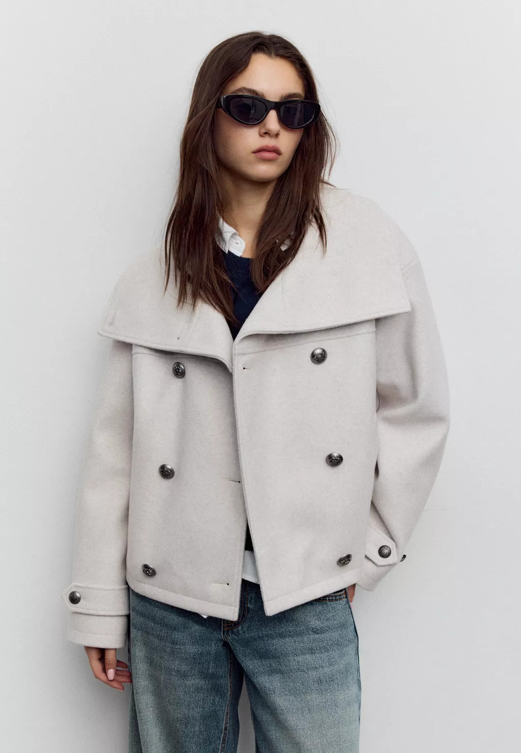 Soft-touch crossover high neck jacket - Women's See all | Stradivarius United Kingdom | Stradivarius (UK)