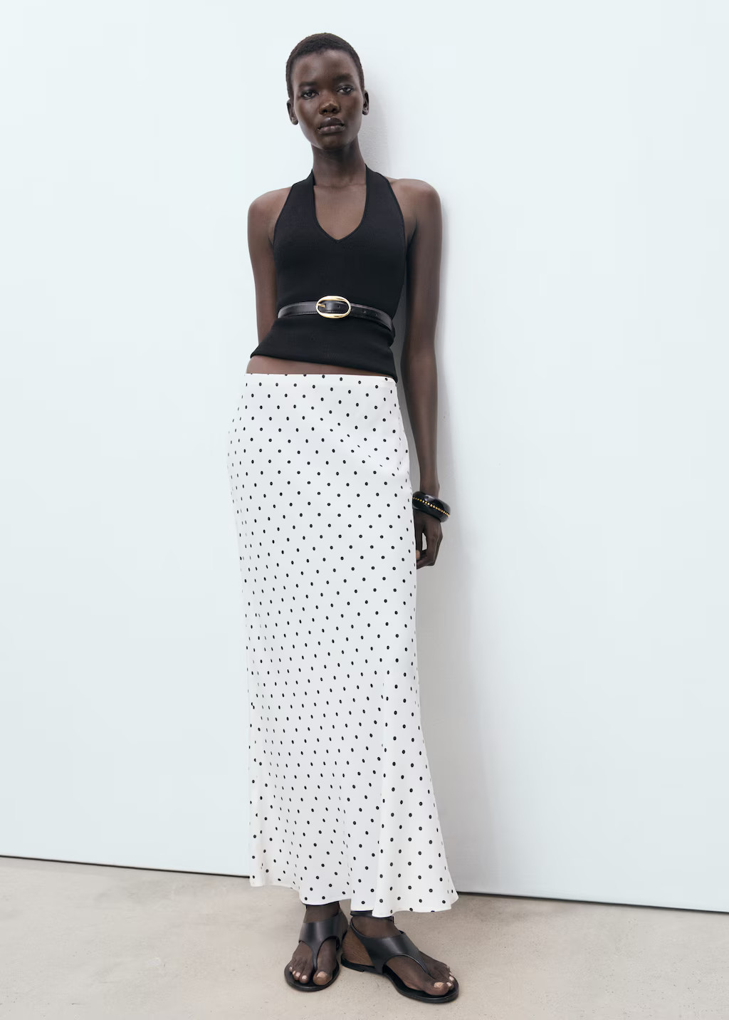 Long polka-dot skirt off white - Woman - L-XL - MANGO | Mango (US/MX/AU)