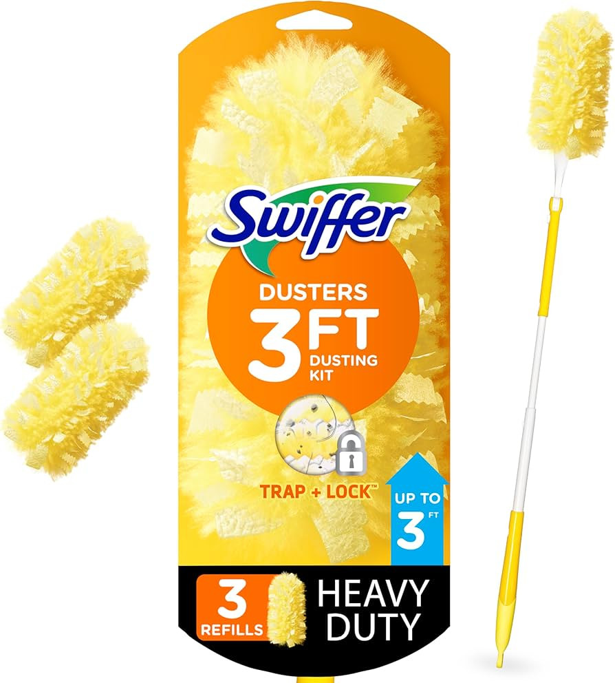 Swiffer Duster Heavy Duty 3 ft Extendable Handle Starter Kit with 3 Refills | Amazon (US)