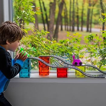 MAGNA-TILES Downhill Duo 40-Piece Magnetic Construction Set, The Original Magnetic Building Brand | Amazon (US)