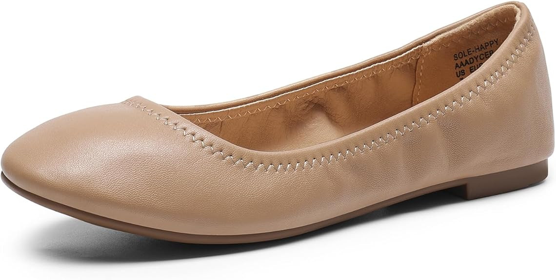DREAM PAIRS Women's Sole-Happy Ballerina Walking Flats Shoes | Amazon (US)