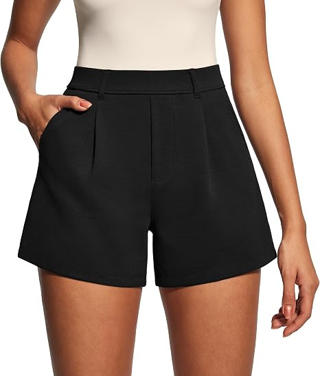 IUGA Dress Shorts for Women High Waisted Dressy Casual Trouser Shorts | Pleated Tailored Ladies S... | Amazon (US)