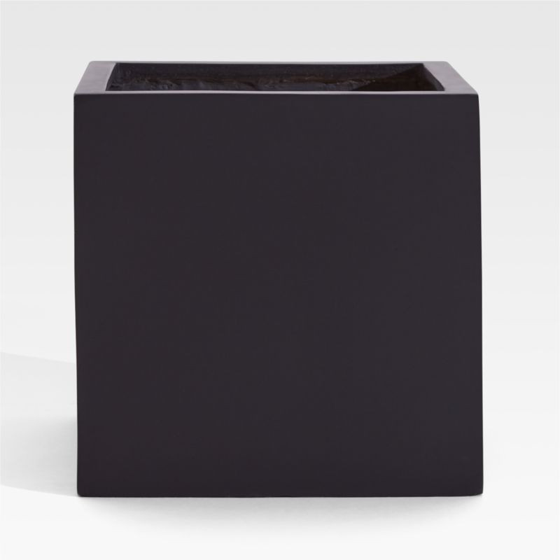Walker 15.75" x 15.75" Square Black Planter + Reviews | Crate & Barrel | Crate & Barrel