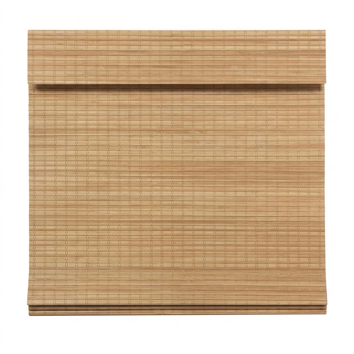 Cordless Bamboo Roman Shade with Valance Cover 22"W x 64"H Carbonized Blackout Privacy Blinds for... | Wayfair North America