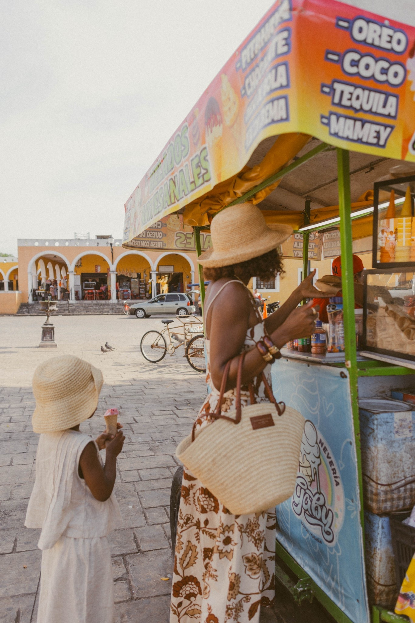 An ice cream stop in Mexico with our mommy and me matching  hats 

#LTKTravel #LTKKids #LTKStyleTip
