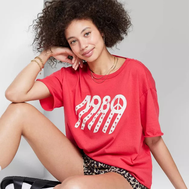 Women's Ascot + Hart 1980 Short Sleeve Graphic T-Shirt - Red | Target