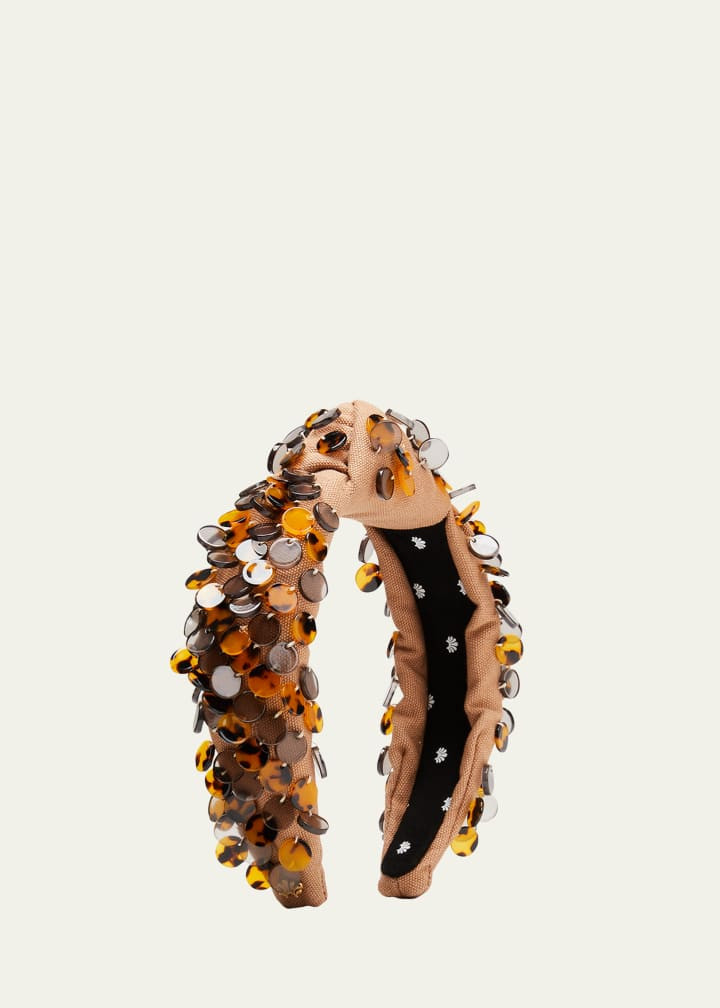 Lele Sadoughi Disc Beaded Knot Headband | Bergdorf Goodman