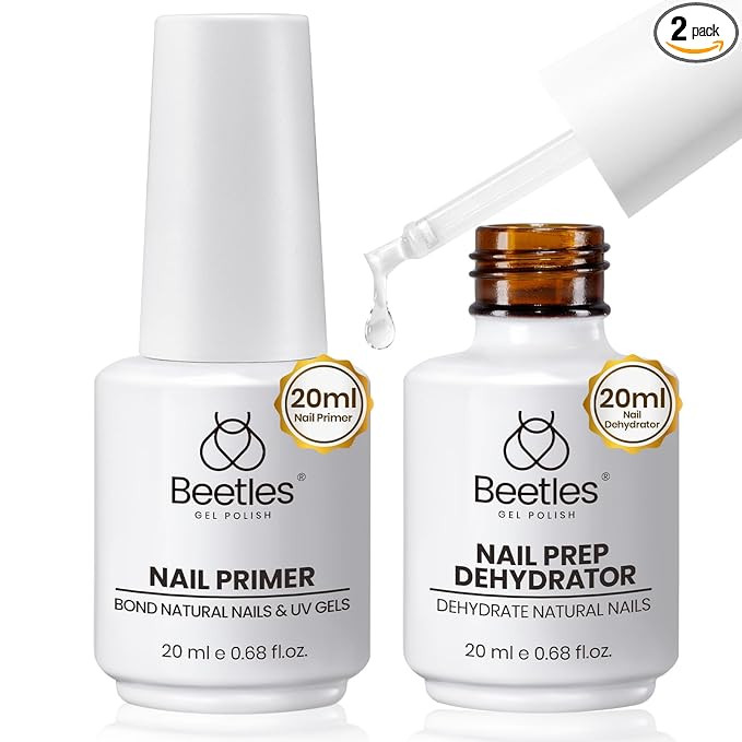 Beetles 20ml 2Pcs Nail Dehydrator and Primer, Large Capacity Acid Free Acrylic Nail Prep Dehydrat... | Amazon (US)