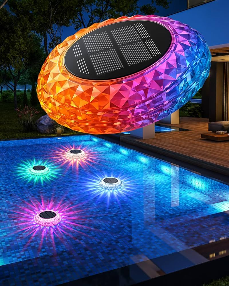 Solar Powered Floating Pool Lights with Waterproof RGB LED, Color Changing Puck Lamp for Above Gr... | Amazon (US)