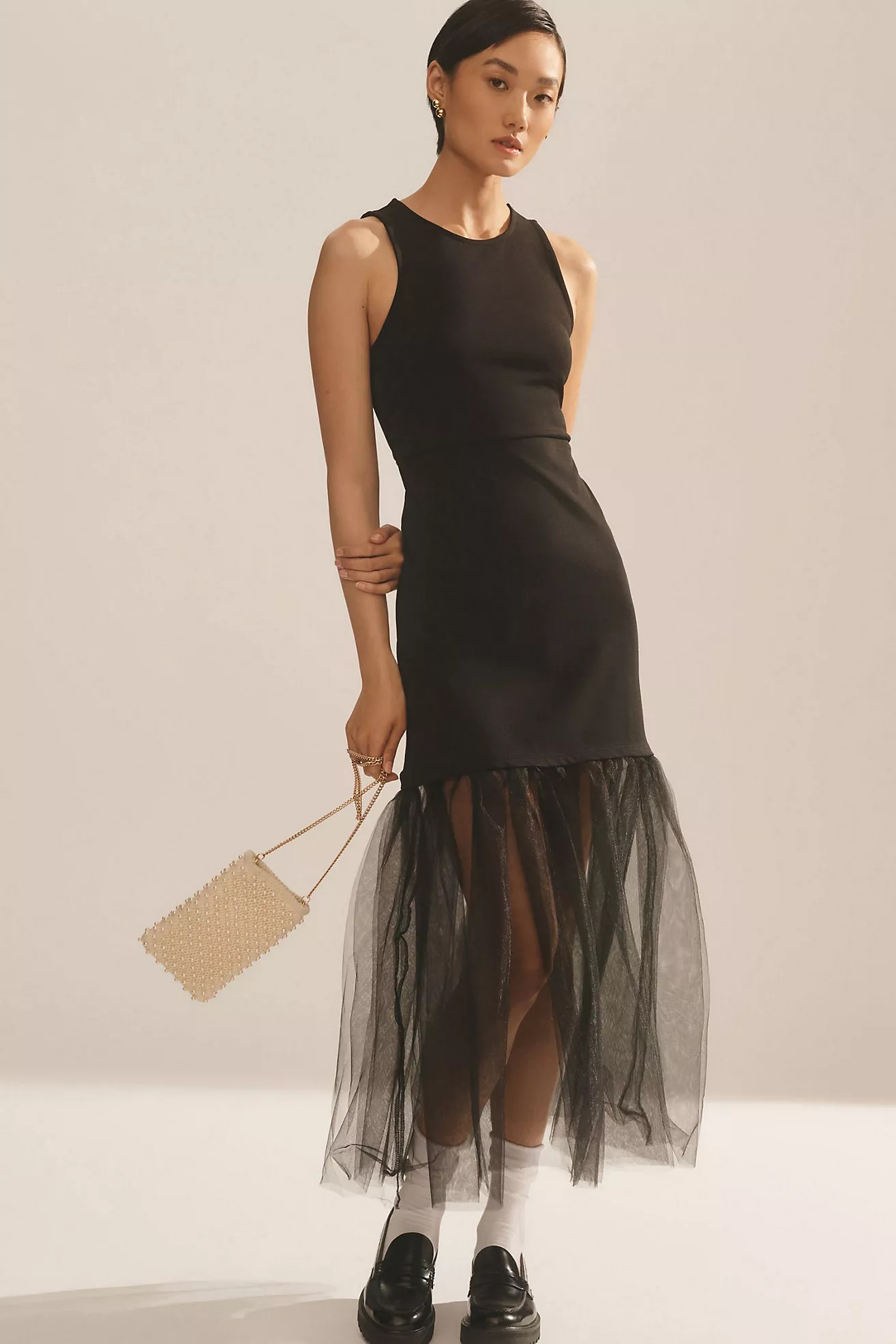 Maeve Tulle-Hem Tank Dress | Anthropologie (US)