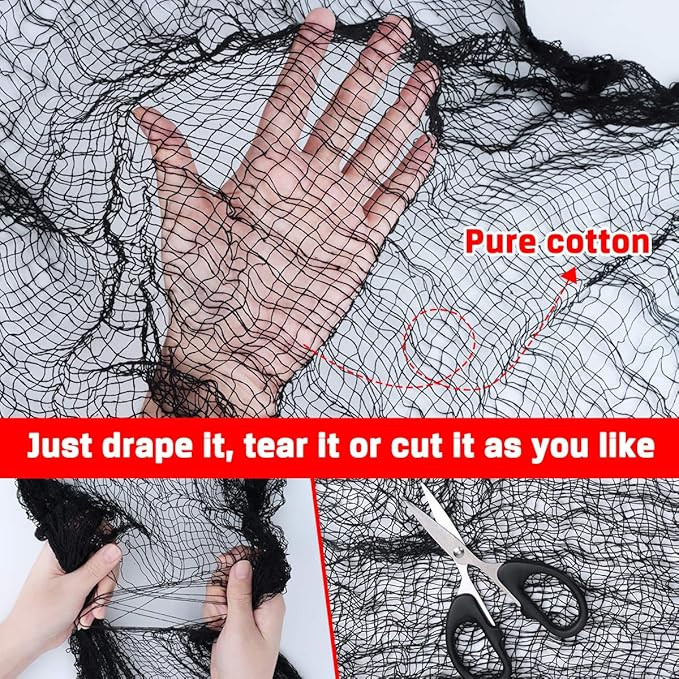 Apfity Halloween Creepy Cloth Decoration, 480" x 30" Giant Spooky Halloween Decor for Trunk or Tr... | Amazon (US)