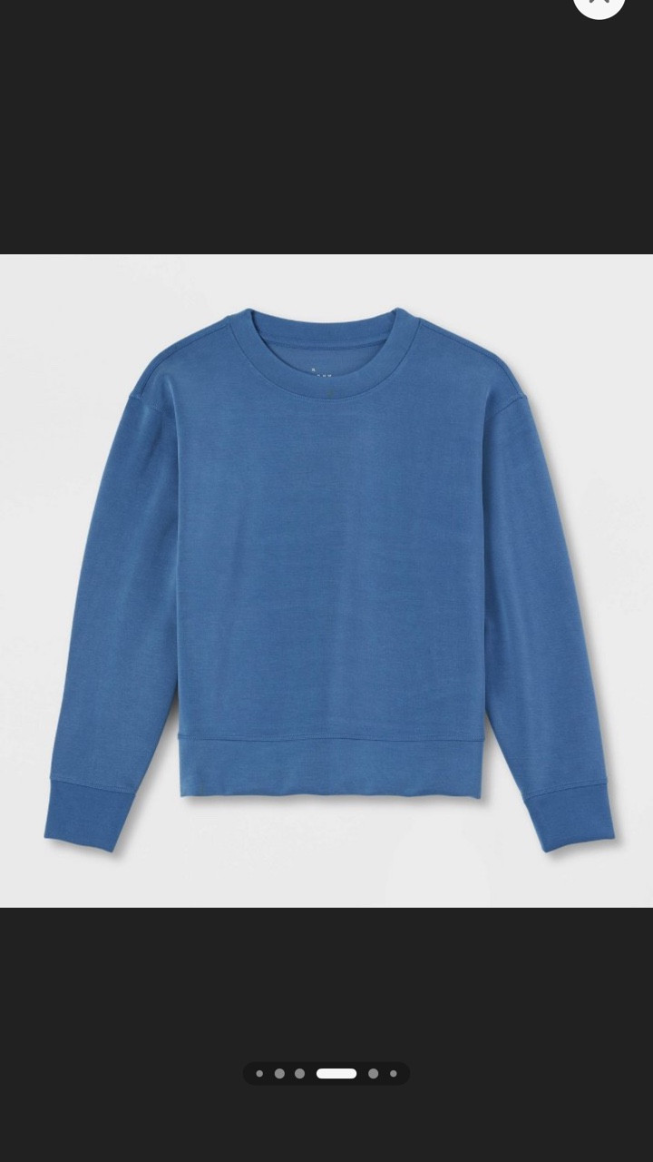 Lulu softstreme dupe! This sweatshirt is made just like my lululemon. Size 6 in lulu is close to the xs in Target. So soft and comfy! Look in your local target to find it on clearance, mine was $12! #luludupe #softstreme #target 

#LTKActive #LTKSaleAlert #LTKFindsUnder50