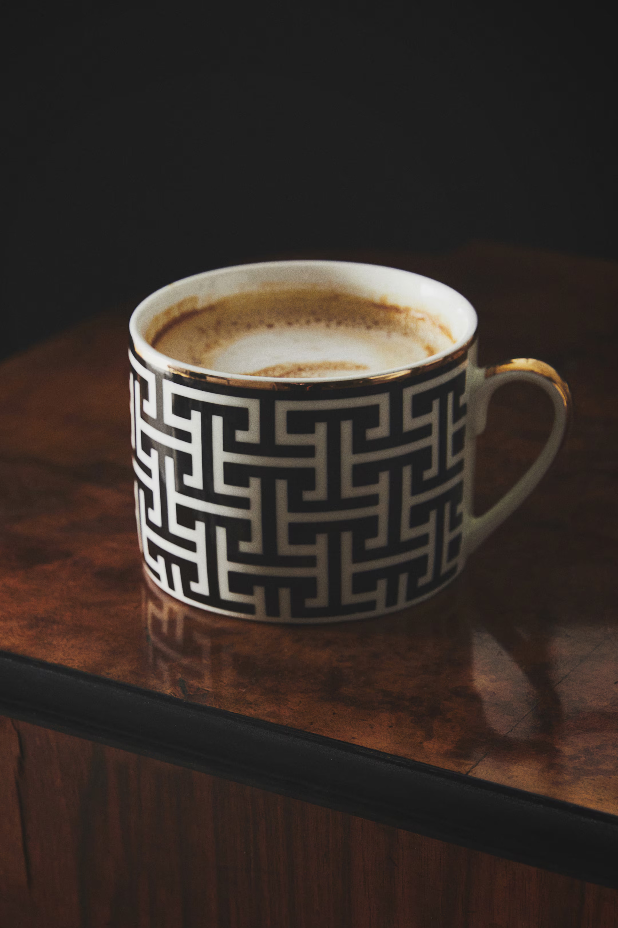 Porcelain cup - Black/Patterned - Home All | H&M GB | H&M (UK, MY, IN, SG, PH, TW, HK)