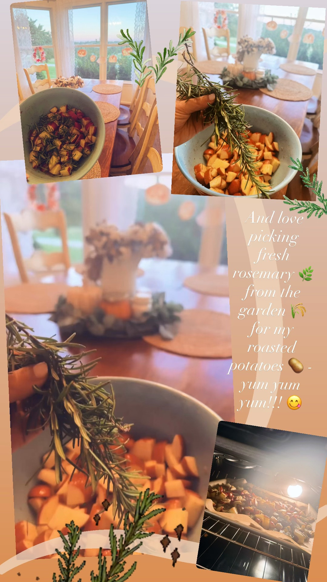 And love picking fresh rosemary 🌿 from the garden 🌾 for my roasted potatoes 🥔 - yum yum yum!!! 😋