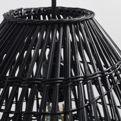 Black Woven Bamboo Pendant Lamp | World Market