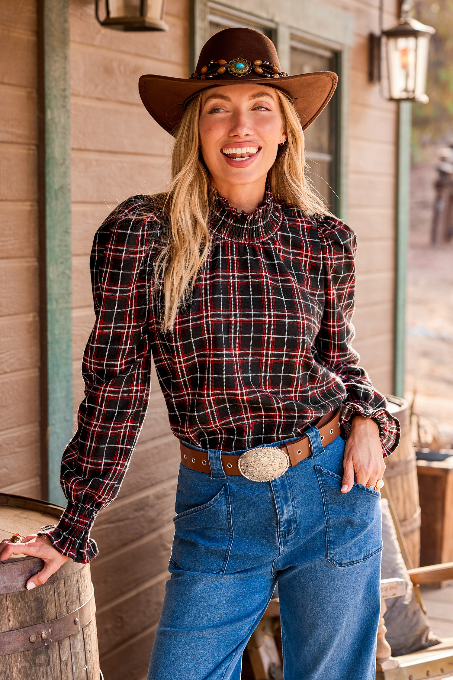 Rustic Charm Plaid Blouse | Cupshe US