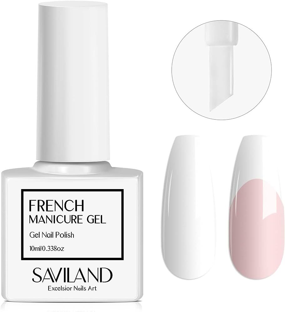 SAVILAND French Gel Nail Polish: 1PC 10ML White Gel Polish Easy French Smile Line in 5s French Ti... | Amazon (US)