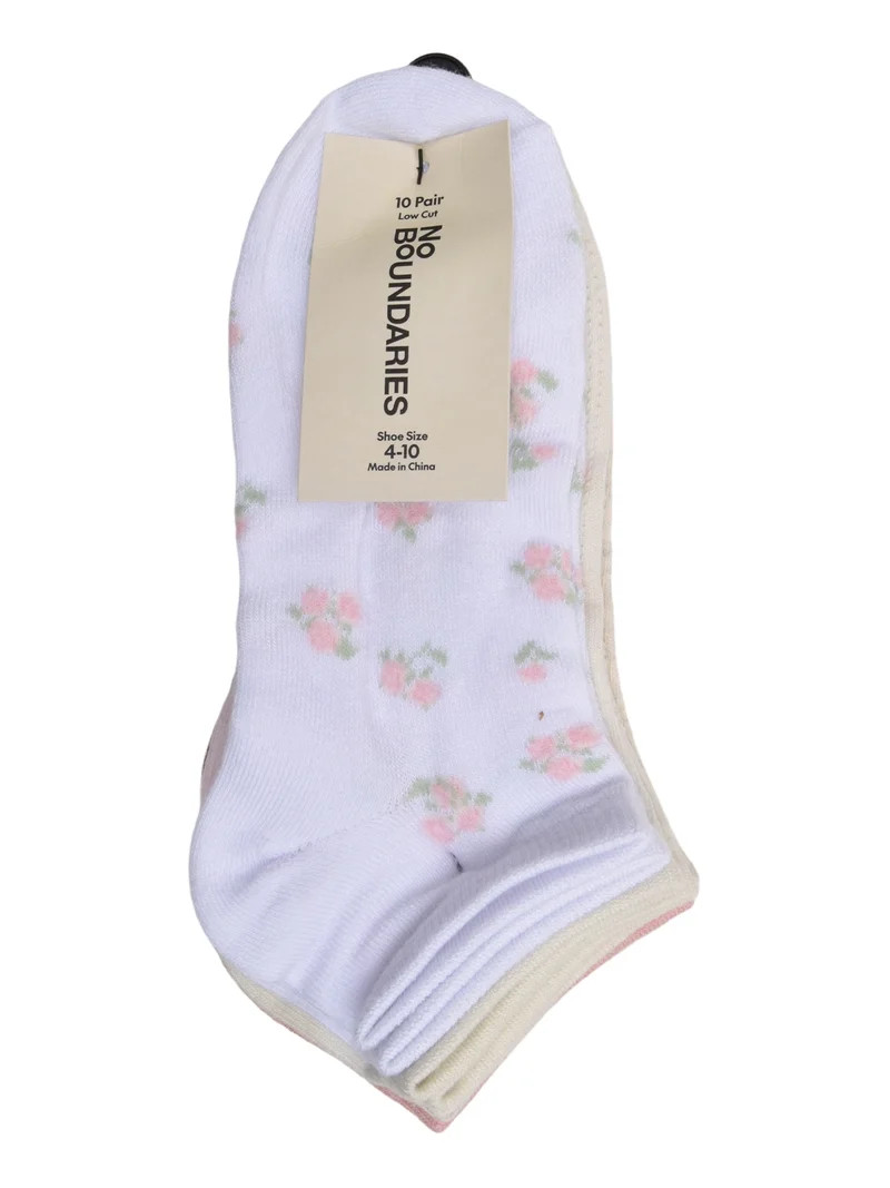 No Boundaries Women's Low-Cut Socks, 10-Pack, Sock Sizes 4-10 | Walmart (US)