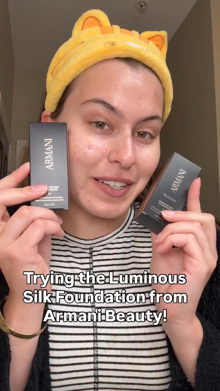 #giftedbyarmani so excited to try this @armanibeauty Luminous Silk foundation! This is my new favorite 🖤 I unfortunately dropped the foundation bottle immediately after filming and I am DEVASTATED 😭 but thankfully it’s available at @sephora! 
#luminoussilk #armanibeauties #ad
