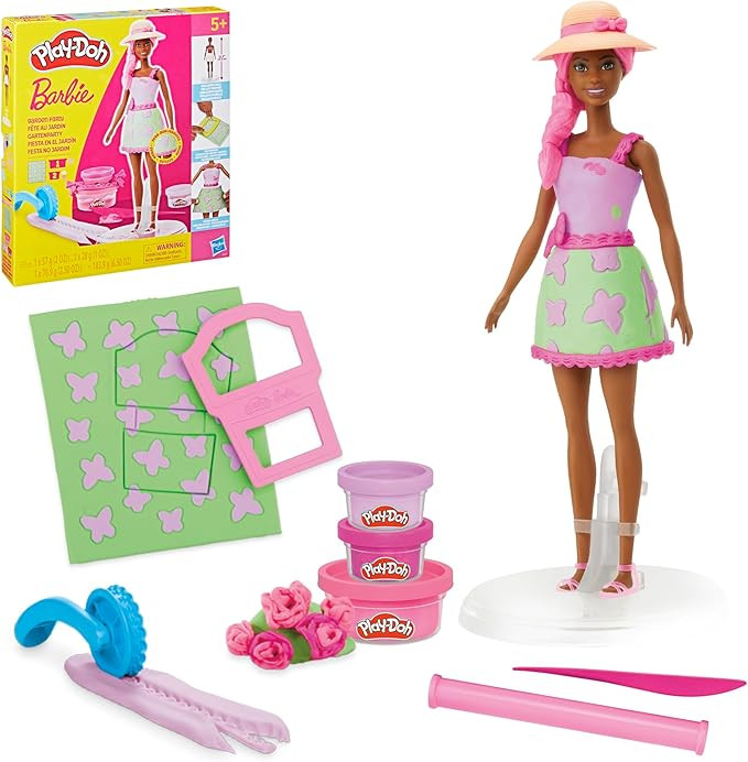 Play-Doh Barbie Garden Party Designer Doll, Make Doll Clothes with Modeling Compound & 10 Fashion... | Amazon (US)