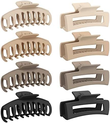 Hair Claw Clips for Thick Hair & Thin Hair, Large Hair Clips for Women & Girls, 8 PCS 4.3 Inches ... | Amazon (US)