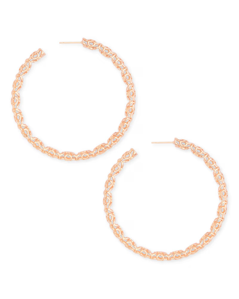 Maggie Hoop Earrings in Rose Gold Filigree | Kendra Scott