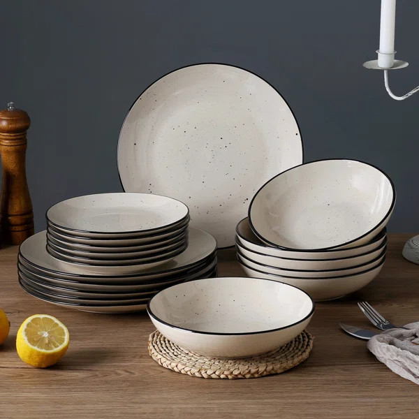 Dorothy 18 Piece Handmade Stoneware Dinnerware Set - Service for 6 | Wayfair North America