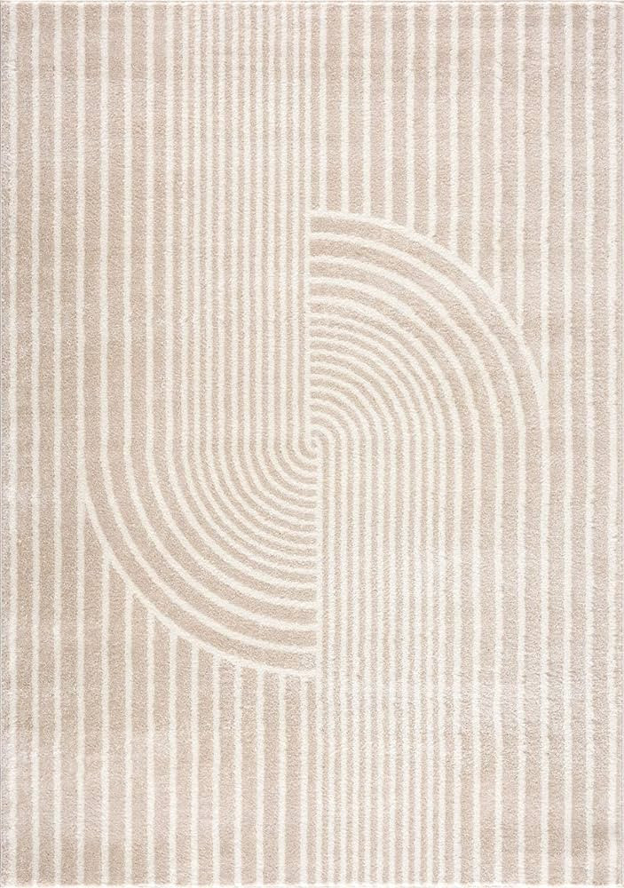 Abani Rugs Beige Arch Pattern Knot Modern Print Premium Area Rug - Contemporary No-Shed Neutral 7... | Amazon (US)