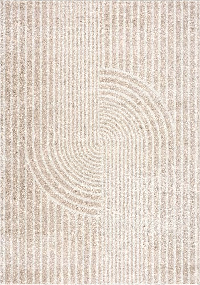 Abani Rugs Beige Arch Pattern Knot Modern Print Premium Area Rug - Contemporary No-Shed Neutral 7... | Amazon (US)