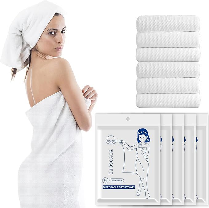Disposable Bath Towels Portable Soft Towel Set for Hotel， Bathroom， Spa, Trip, Camping Highly... | Amazon (US)