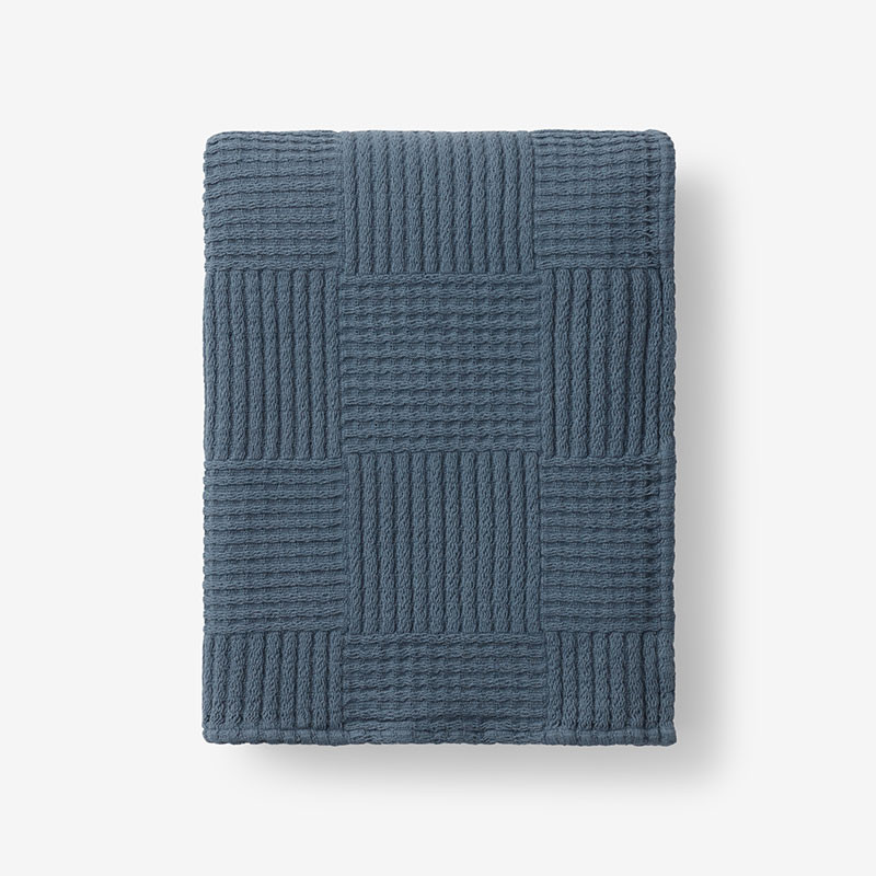 Large Basketweave Throw Blanket - Sea Blue, Size 50 In. X 70 In., Cotton | The Company Store | The Company Store