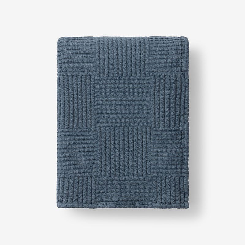Large Basketweave Throw Blanket - Sea Blue, Size 50 In. X 70 In., Cotton | The Company Store | The Company Store