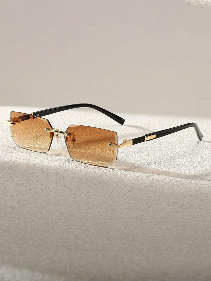 1 pièce Lunettes de mode sans monture noires à petit cadre pour hommes, style tendance Y2K pour... | SHEIN