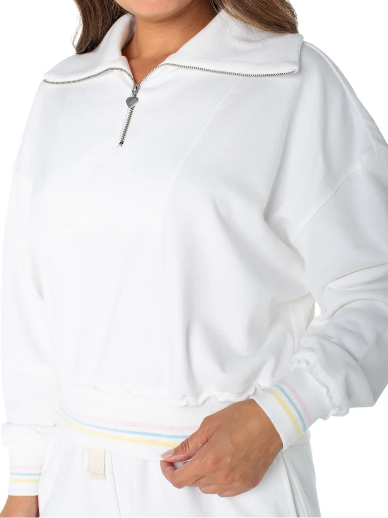 Celebrity Pink Women's Quarter Zip Pullover Sweatshirt, Sizes XS-XXXL | Walmart (US)