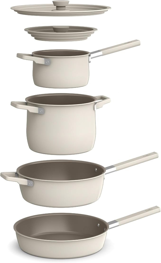 bella 9 Piece StoreMore Cookware Set, Fits-anywhere™ Kitchenware w EverGood™ Ceramic Nonstick... | Amazon (US)