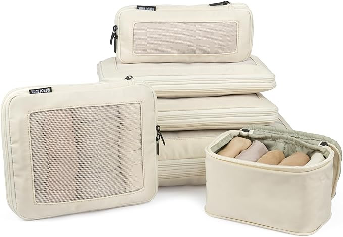 Compression Packing Cubes for Travel - Luggage Organizer Bags - Double Zipper Packing Cubes for S... | Amazon (US)