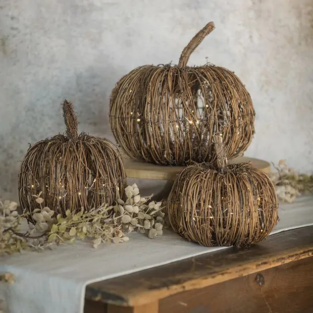 Rustic Woodland Lighted Pumpkin One of Each | Antique Farm House