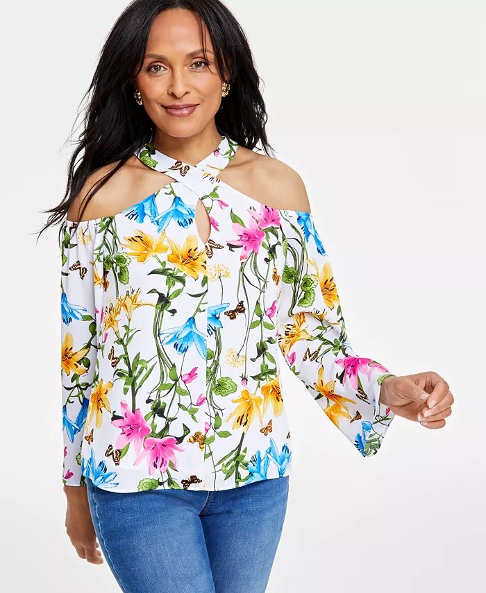 I.N.C. International Concepts Women's Floral-Print Halter Blouse, Created for Macy's - Macy's | Macy's
